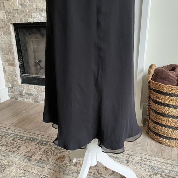 Laundry y2K Black Mesh High V-Neck Sleeveless Silk Midi Dress Women’s 8 Medium - Picture 7 of 11